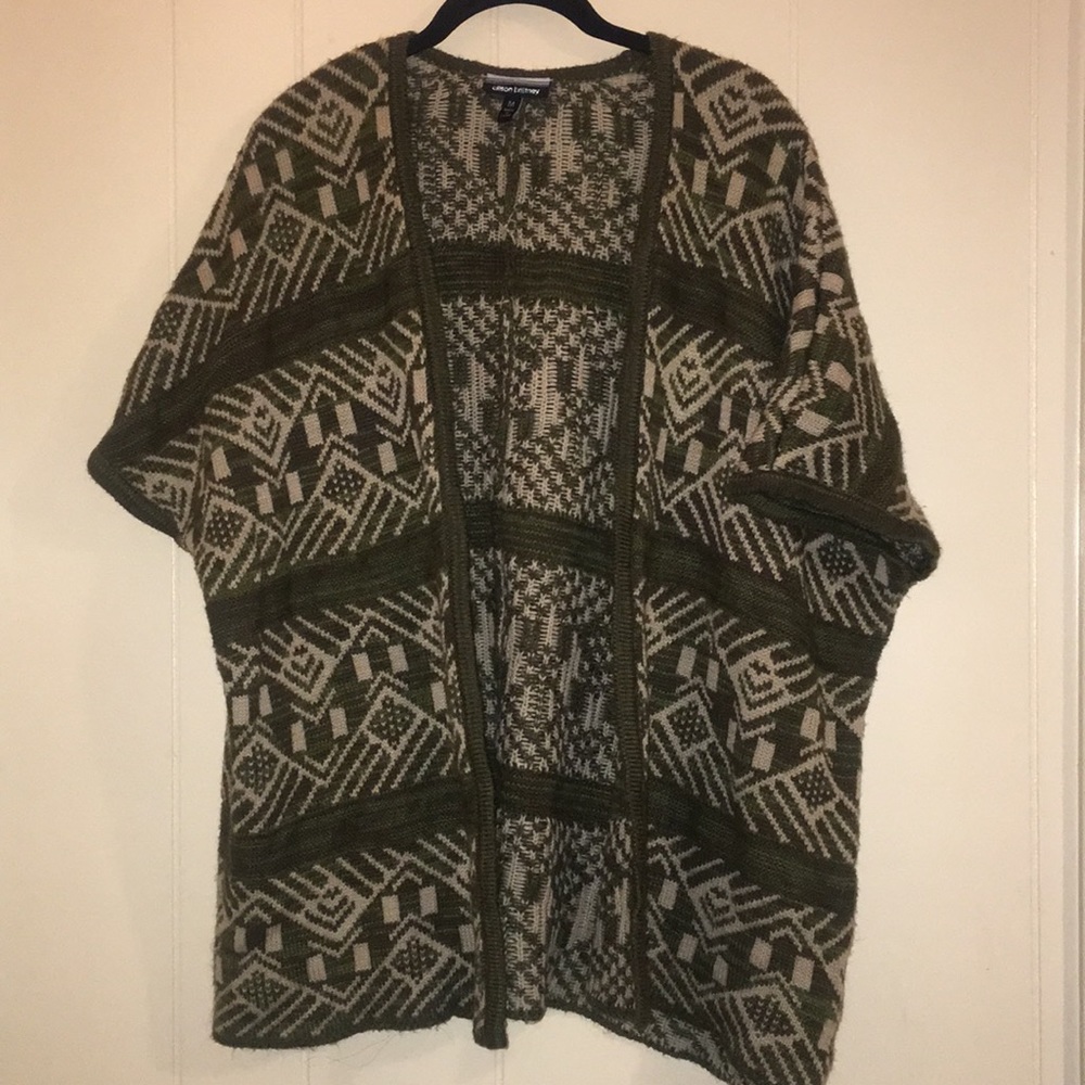 Oversized Green Sweater Cardigan